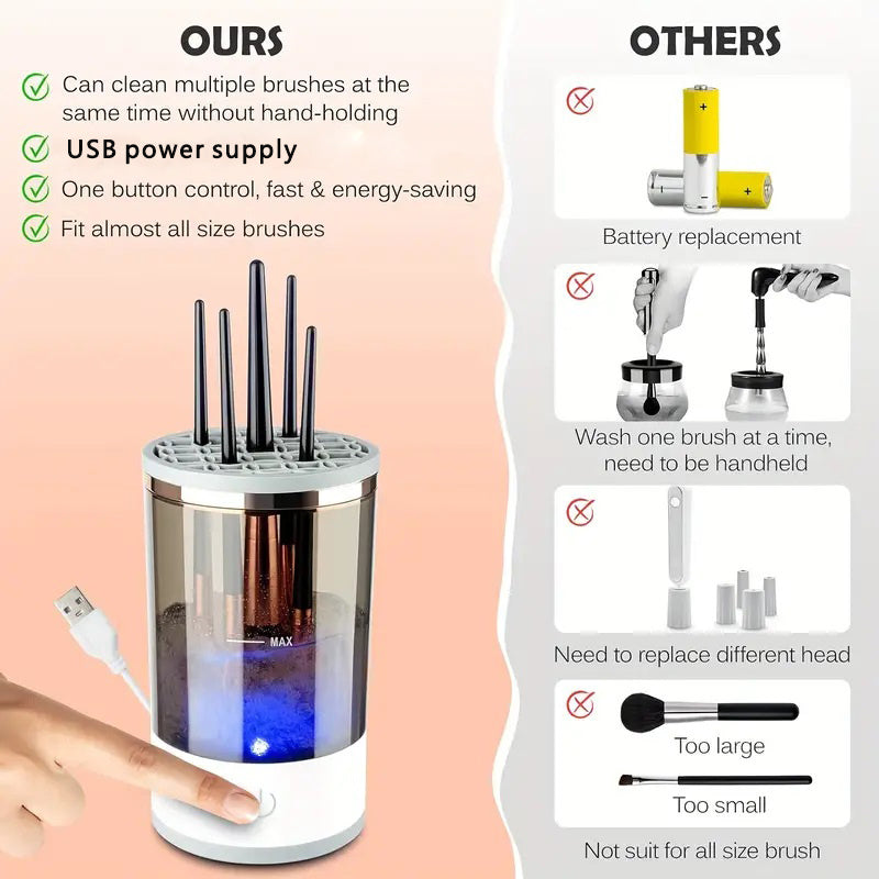 Cosmetic Makeup Brush Cleaner Automatic Rotating USB Portable Electric/Cosmetic Makeup Brush Washing Machine