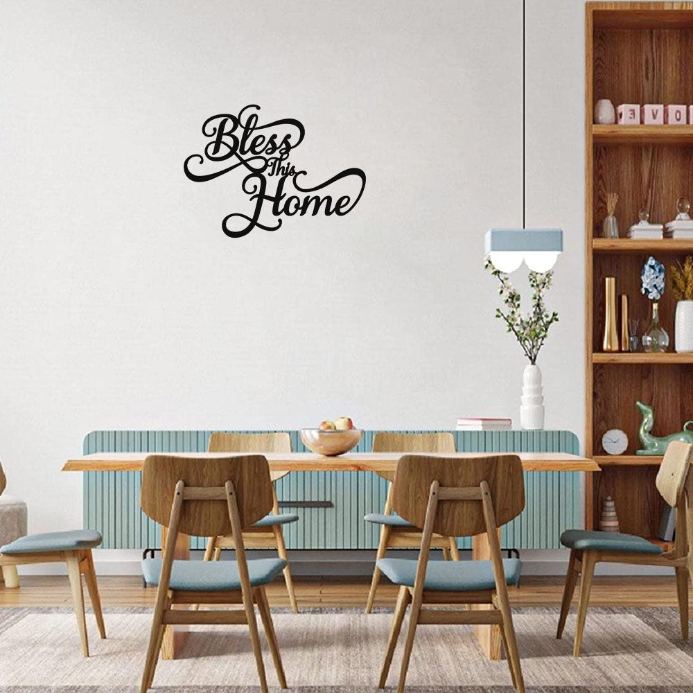 "Bless This Home" Metal Wall Art