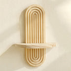 Bohemian Oval Thread Creative Solid Wood Wall Flower Pot Storage Rack
