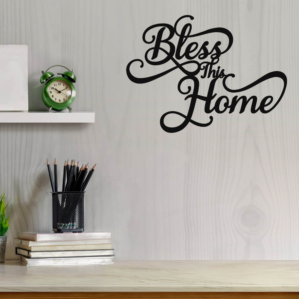 "Bless This Home" Metal Wall Art