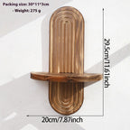 Bohemian Oval Thread Creative Solid Wood Wall Flower Pot Storage Rack