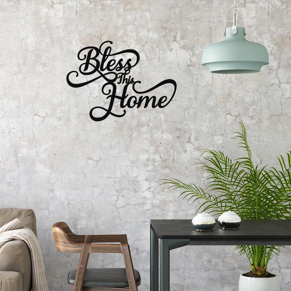 "Bless This Home" Metal Wall Art