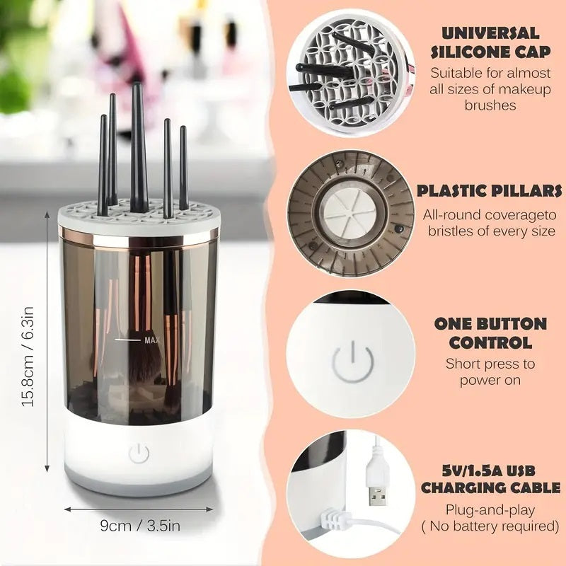 Cosmetic Makeup Brush Cleaner Automatic Rotating USB Portable Electric/Cosmetic Makeup Brush Washing Machine