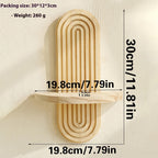Bohemian Oval Thread Creative Solid Wood Wall Flower Pot Storage Rack
