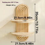 Bohemian Oval Thread Creative Solid Wood Wall Flower Pot Storage Rack